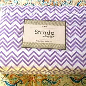 King size 4 Pc Microfiber Sheet Set Purple Prt